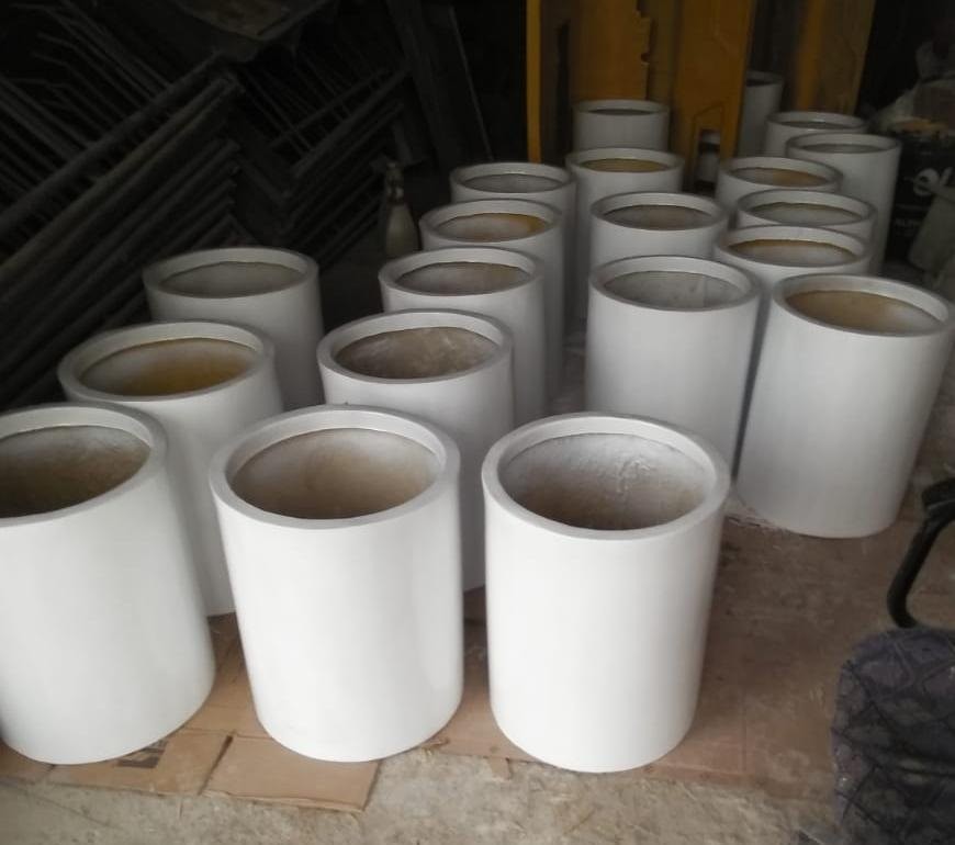 Customized Fiberglass Flower Plant Pots Round For Indoor Plants