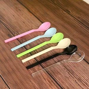 Quality Ice Cream Spoon Fork Knife Plastic Ice Cream Colors Spoons Yellow Black wholesale