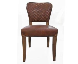 Quality Brown Leather Dining Chairs With Wooden Legs Defaico Furniture wholesale