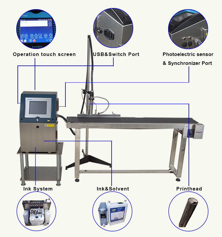 Batch Number CIJ Inkjet Printer