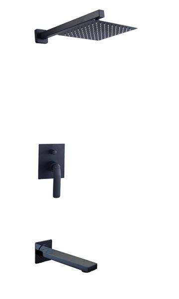 Single lever concealed in-wall bath or shower mixer with diverter rainshower