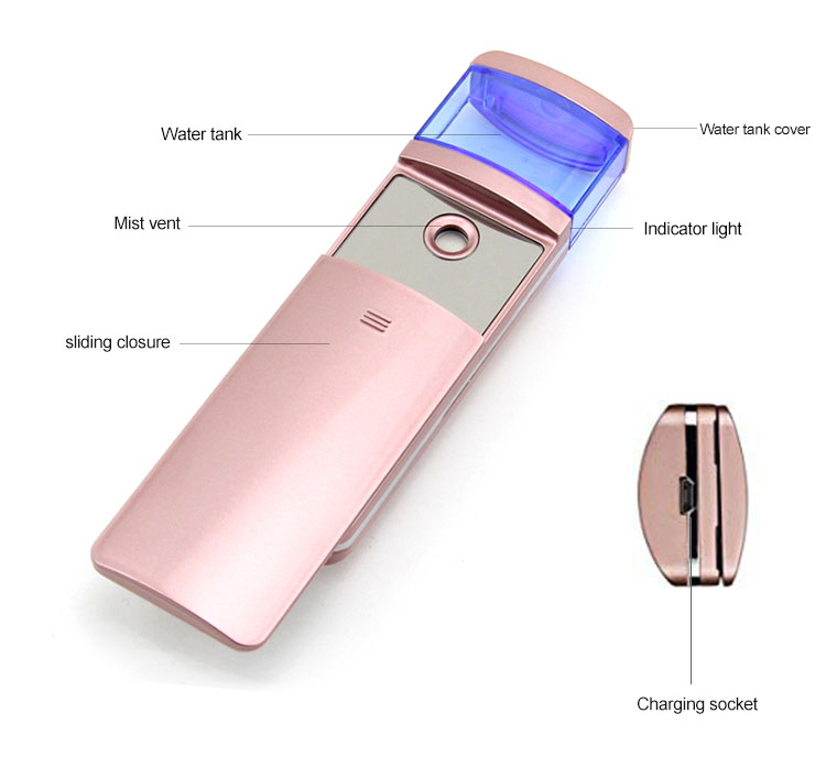 Private Label 18ML USB Nano Facial Mister 16ml Water Tank Long Life Span