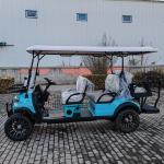 Luxury 4+2 Seater Blue Electric Off-Road Golf Cart Lithium Battery Equipped With