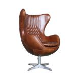 CE Swivel Union Jack Egg Chair Aviator Leather Chair Defaico Furniture