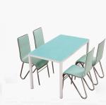 Toughened Glass Top Dining Room Table For Home / Restaurant Decoration blue