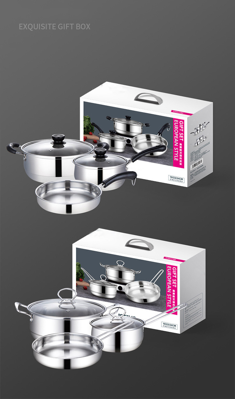 Hot Selling Cookware Set 5 PCS Stainless Steel Cookware Cook Pot Cooking Pot Set With SS Handle