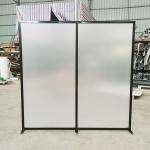 Freestanding Balck/Silver Color Room Divider Screen Sneeze Protection Front Desk