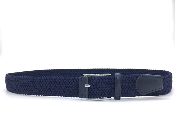 Custom Logo Women Braided Fabric 3.3cm Elastic Woven Stretch Jeans Belts