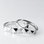 Crushed Diamonds18K Gold Couple Rings