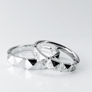 Quality Crushed Diamonds18K Gold Couple Rings wholesale