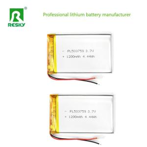 Quality Power Lipo Battery 503759 3.7v 1200mAh 4.44wh Rechargeable Lithium Ion Battery Pack wholesale