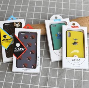 Quality Hook Mobile Phone Case Packaging Box White Cardboard Paper CMYK 4 Color wholesale