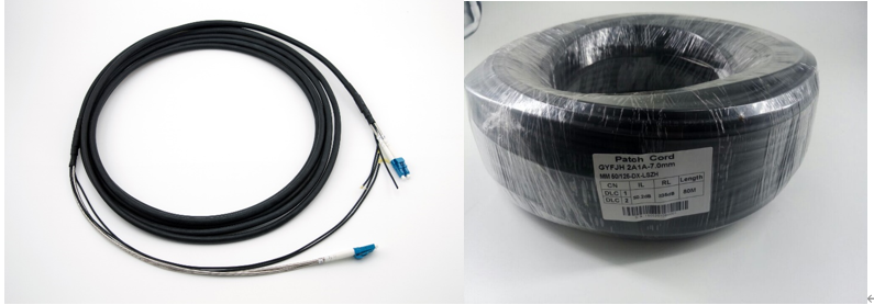 SM LC SC FC CPRI Waterproof FTTA Jumper Armored Fiber Optic Cable 7.0mm 2C 4C