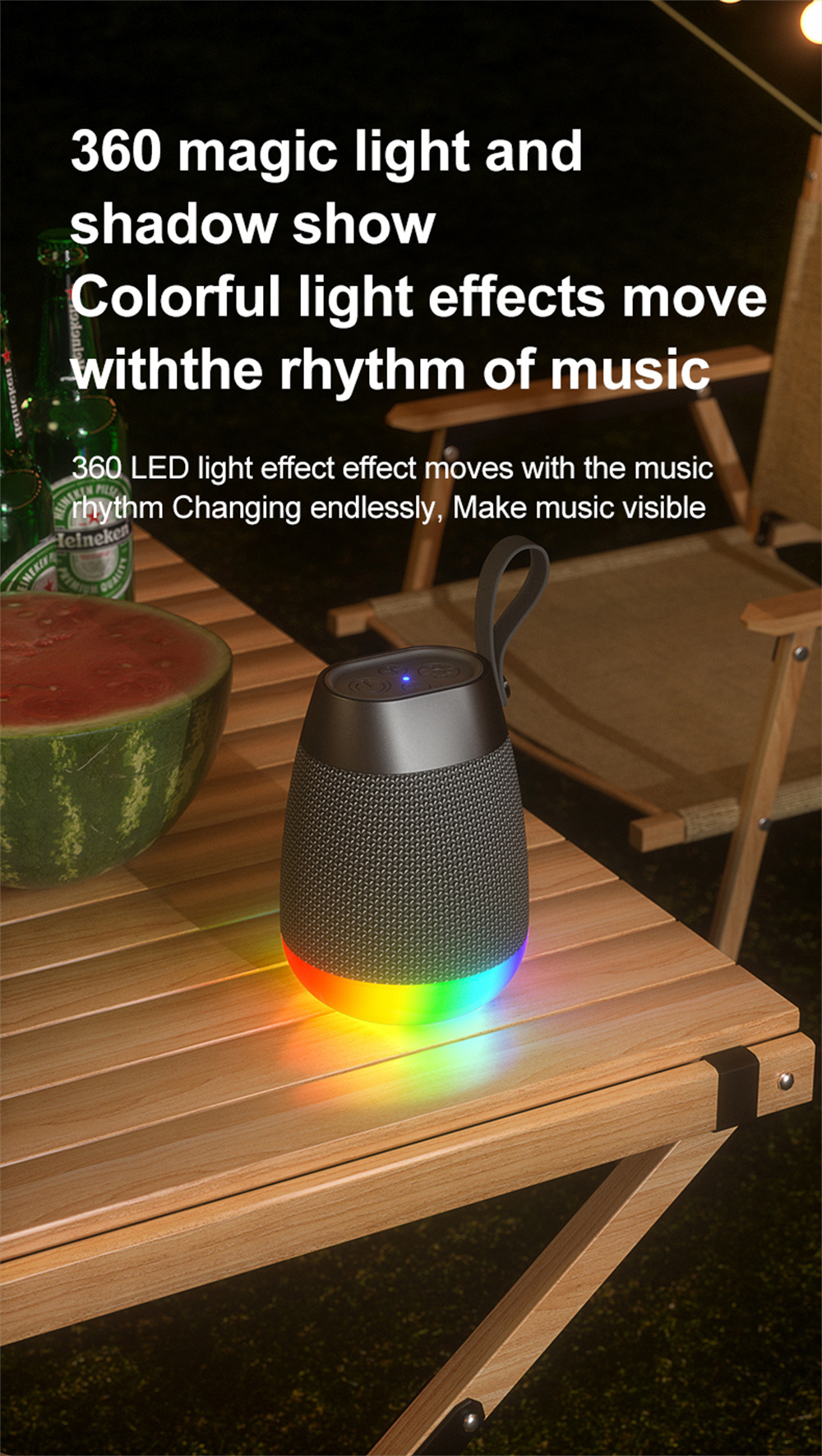 Experience Audio with this Wireless Speaker Heavy Bass Low Tone and Waterproof Fabric