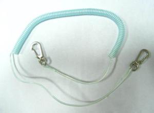 Quality Sky blue color retractable stretchy coiled fishing lanyard rope string tether safety line wholesale