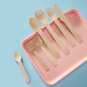 Quality Biodegradable Bamboo Utensil Disposable Bamboo Cutlery Set for Party Camping Grade A 170mm wholesale