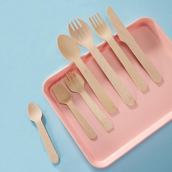 Biodegradable Bamboo Utensil Disposable Bamboo Cutlery Set for Party Camping