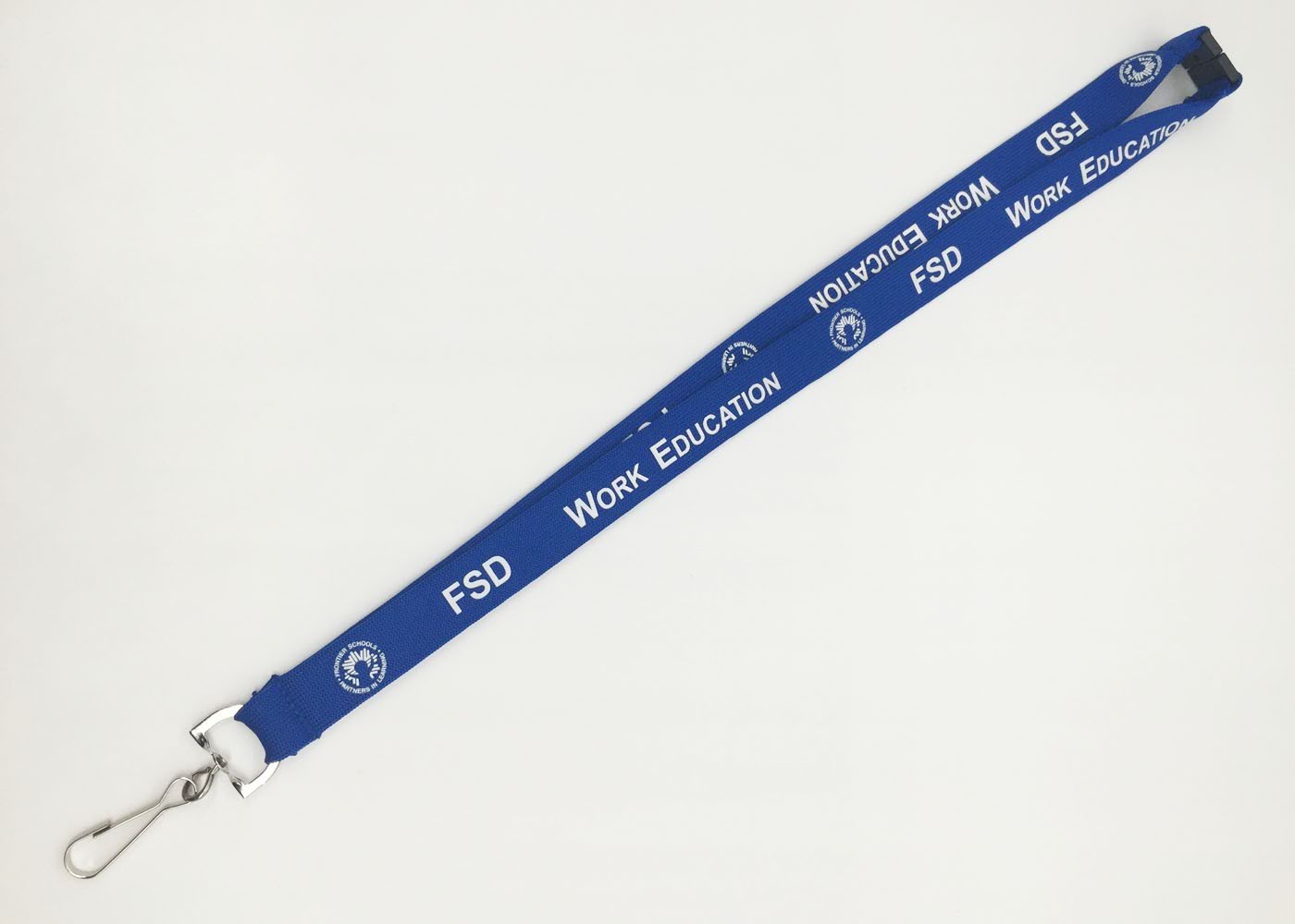 20MM Blue Tube Silk Screen Lanyards / Badge Holders Lanyards With Split Ring