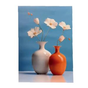 Quality Customized Size Hand Painted Vase Art Painting Colour Textured 3d Relief Oil Painting wholesale