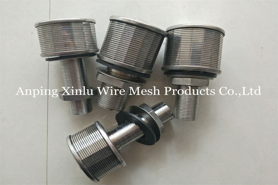 Wedge Wire Wrapped Screen Water Filter Nozzles Stainless Steel Slot 0.25mm