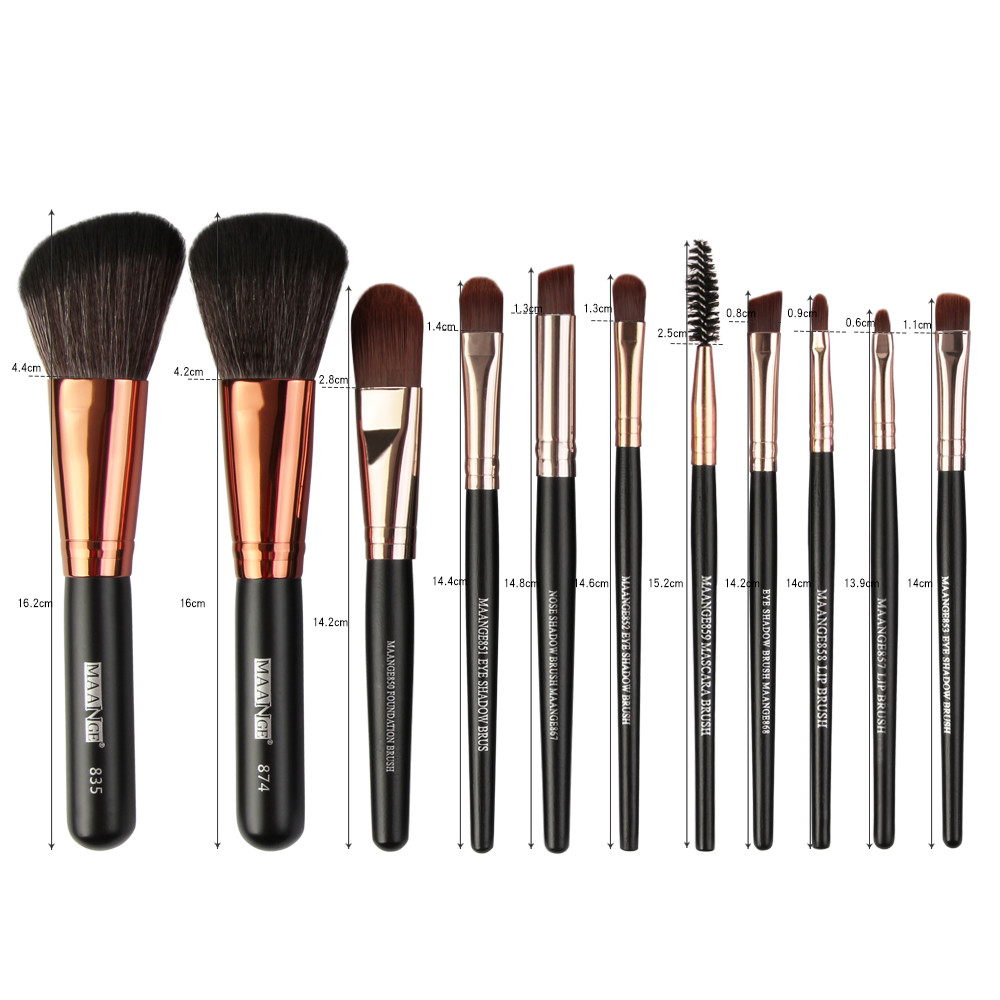 22 Pieces Wood Handle High Quality Makeup Brushes Fan Brush best make up brush