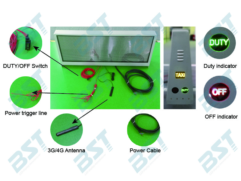 Outdoor Double Sided P5 Cab roof LED Display / Full Color Car Top Sign
