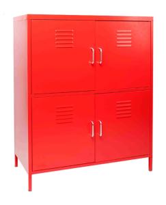 Quality Red 4 Doors Metal Shoe Rack Dustproof Steel Storage Cabinet wholesale