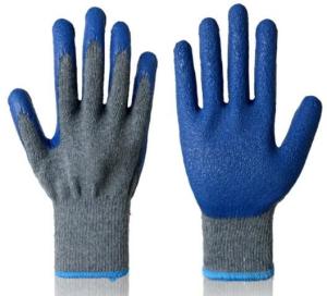 Quality Grey Cotton Knit Latex Palm Gloves Heavy Duty Latex Work Gloves Customized wholesale