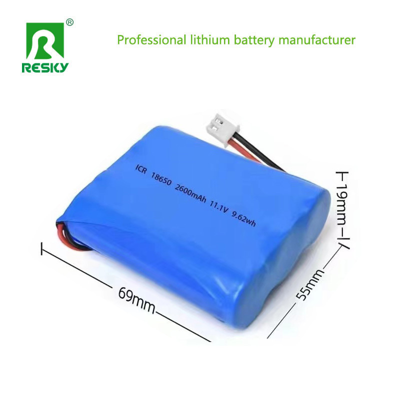 Rechargeable Li-ion Battery Pack 11.1V 3s 18650 2200mAh For Bicycle Light
