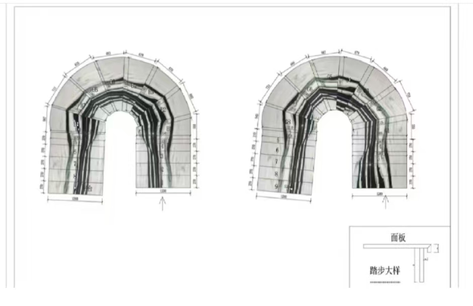 Polished Step Stairs Boards in Modern Panda White Marble for Home and Hotel Design