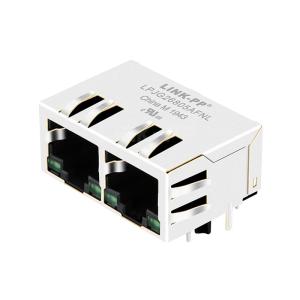 Quality LPJG26805AFNL RJ45 1x2 MagJacks 100/1000 Base-T Tab Down Green/Green Leds wholesale
