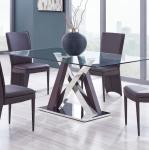 Tempered Glass 150cm Chromed Steel 52kgs Modern Dining Table