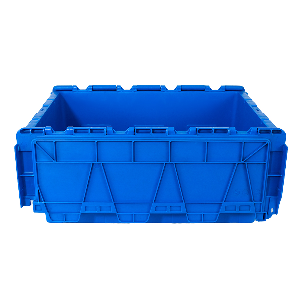 Attached Lid Crate Tote Plastic Moving Crate Transport Solid Box OEM ODM Acceptable