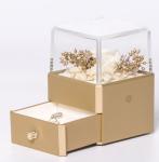 Resin Flower Jewelry Box Ring Box With Flower Inside 115X115X110mm