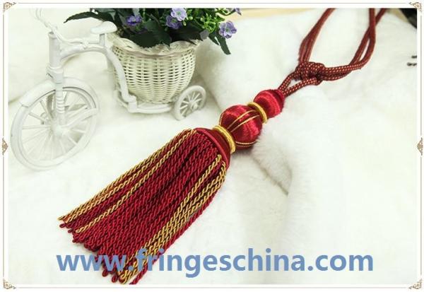 Fashion custom long tassel fringe trimming for curtain attractive tieback