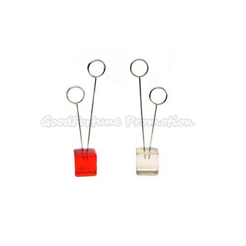 Promotional printed logo Advertising Eco resin business card holder stand clamp