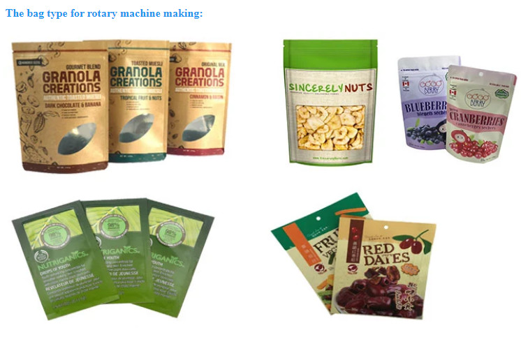 PLC Control Zipper Bag Rotary Packing Machine Dehydrated Fruit Vegetable Weighing