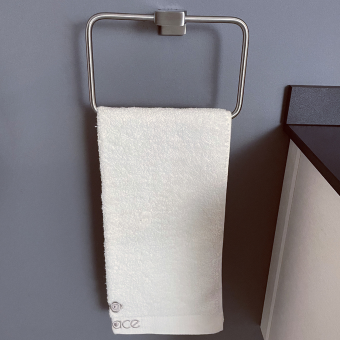 Square Bathroom Towel Rings Hand Towel Holder Metal Gray Sus304 Stainless Steel