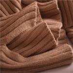 Stockpapa Khaki White High Neck Knitted Jumper High Turtleneck Sweater