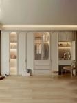 Golden Finish Dressing Cupboard With Table Bedroom Furniture Set