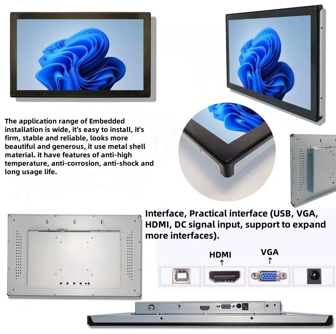 43" VGA HDMI Interface Touch Screen Display Multi Point PCAP Touch Screen LCD customize waterproof oilproof pen touch finger touch Anti-UV AR AG AF