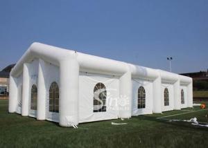 Quality 12x8 mts rectangle white wedding party inflatable tent with big windows made of best pvc tarpaulin wholesale