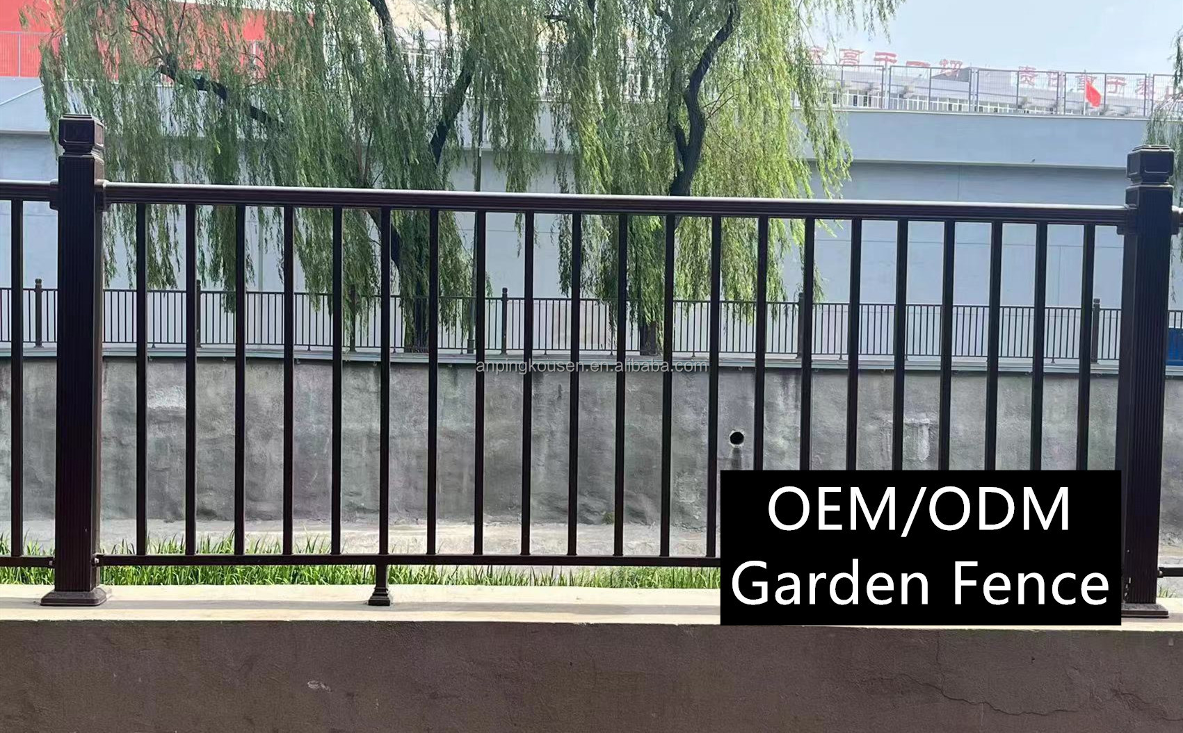 3m Black Aluminum Garden Fence with Hot Dipped Galvanized Powder Coated Protection