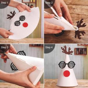 Quality Handmade Felt Christmas Tree Ornaments , Christmas Gift Hat With Antlers wholesale