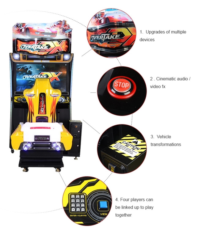 Amusement Coin Operated Arcade Car Racing Video Simulator
