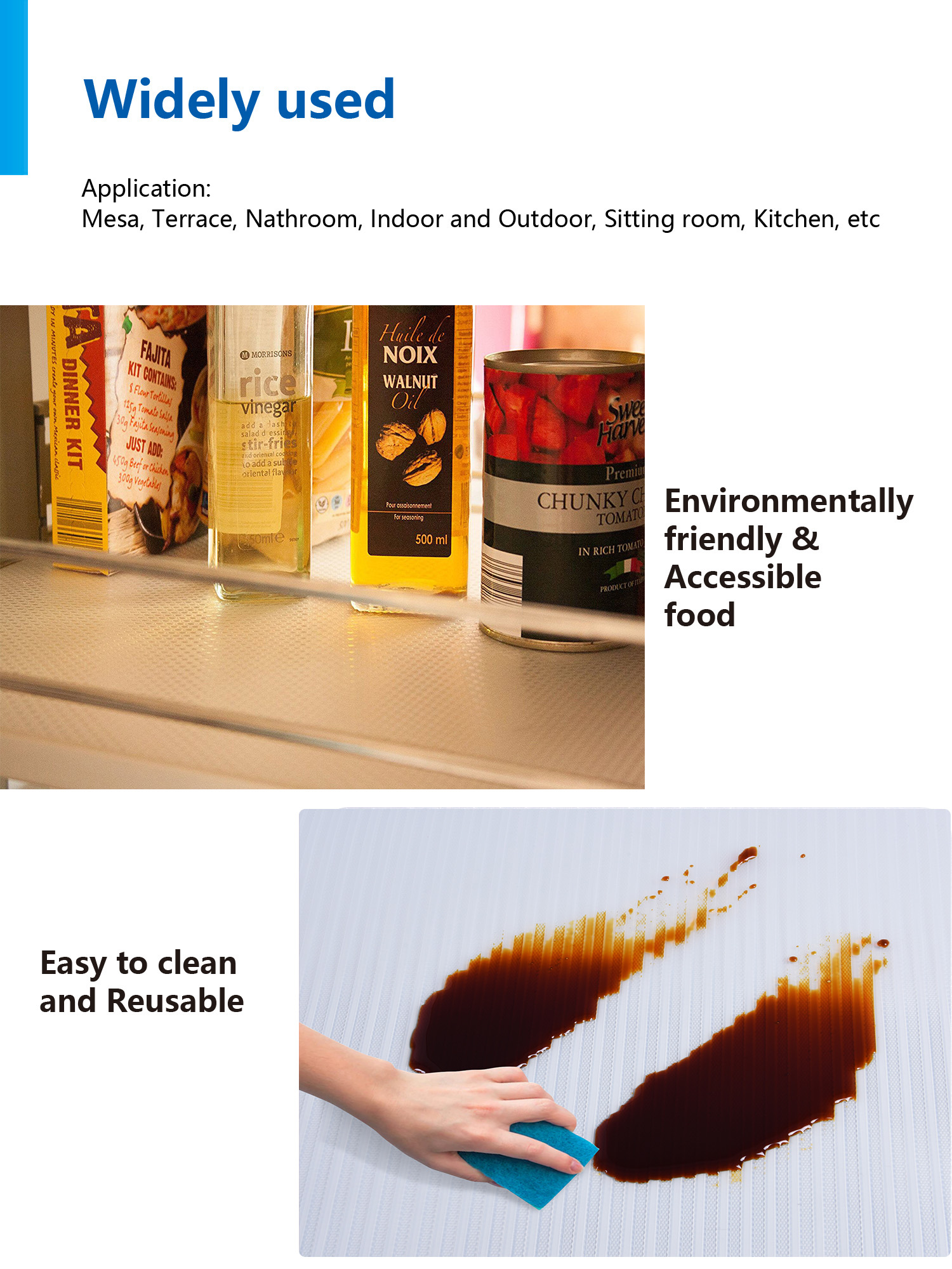 Waterproof Kitchen Table Mat Sustainable Placemats for Non Slip Cupboard Drawer Liners