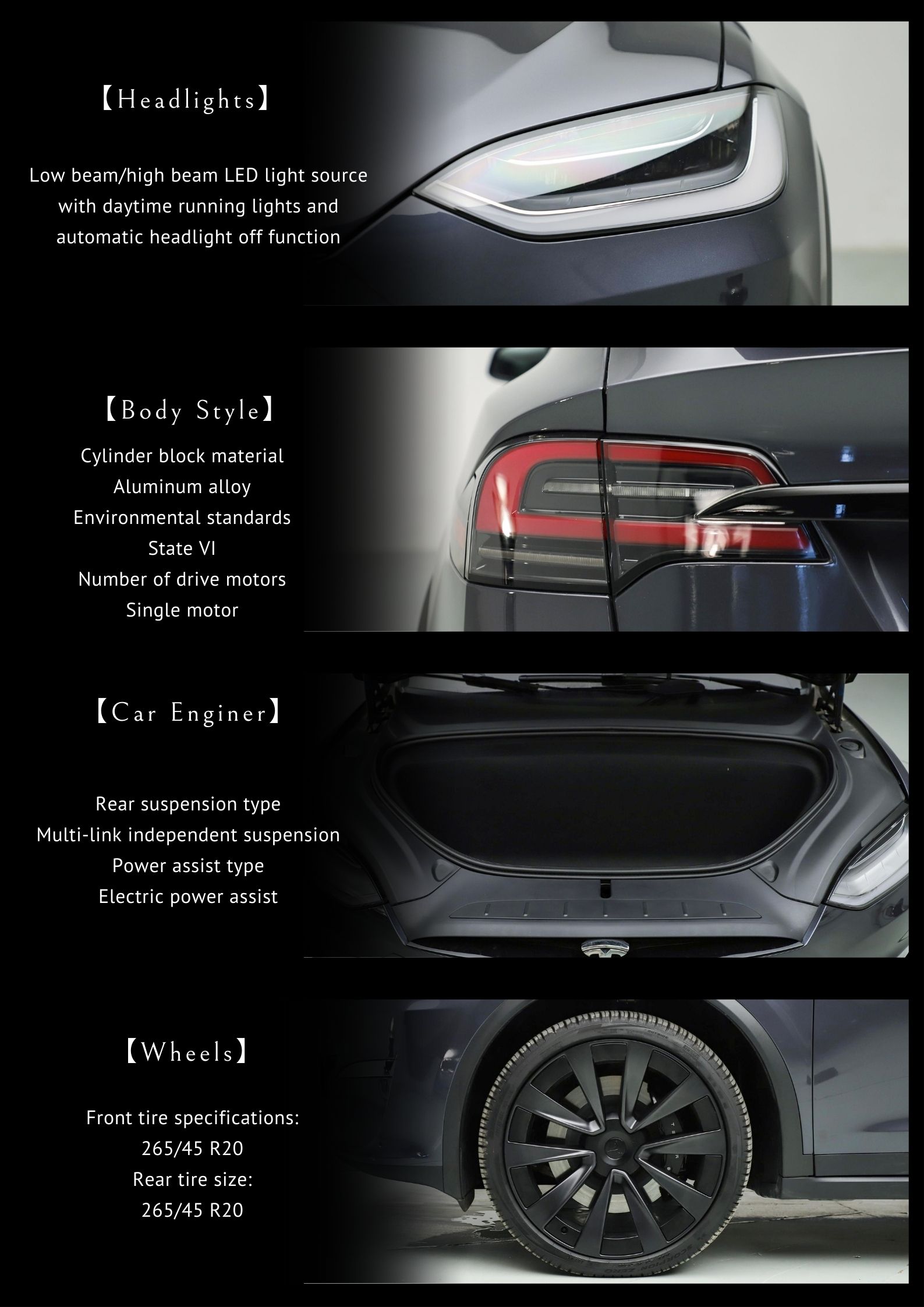 High Match Deposit 2023 Tesla Model X EV Car with Minimum Grand Clearance of 10°-15°
