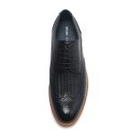 Durable Comfortable Black Mens Breathable Leather Shoes