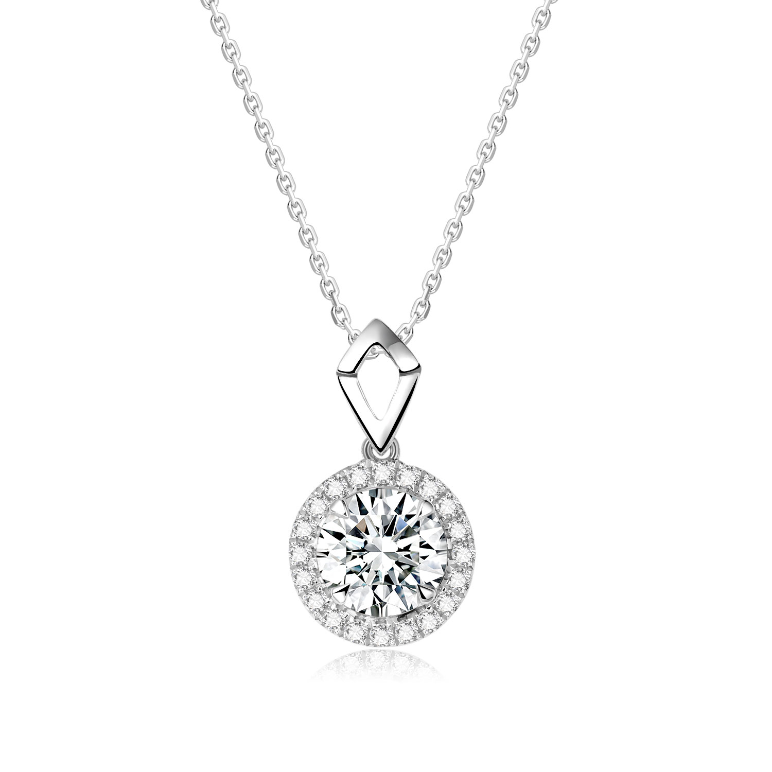 Simple Design 18k Gold Lab-Grown Diamond Pendant White Diamond Jewelry Daily Style