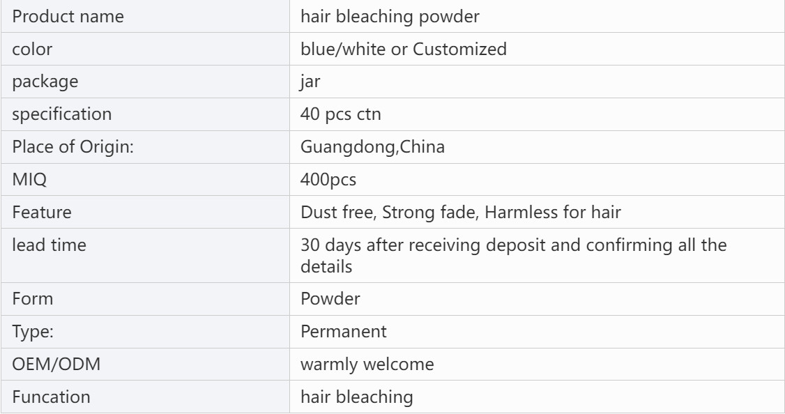 Up To 8-9 Levels Hair Bleaching Powder With Nice Scent